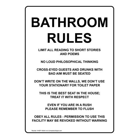 Printable Bathroom Etiquette Signs